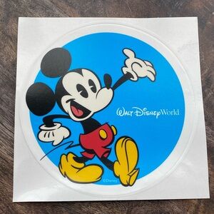 Walt Disney World Mickey Mouse Bumper Sticker Window Car Decal new 5-1/2” round